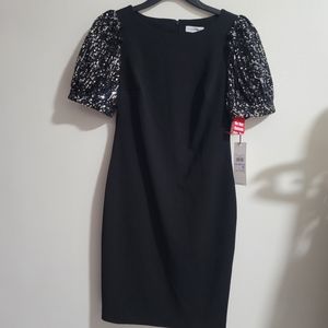 BNWT, CK 6P black sequins dress